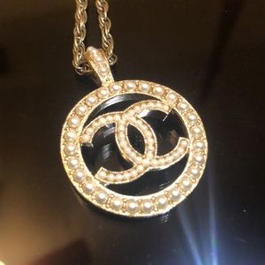 Chanel Jewelry | Chanel Gold Pear Necklace |        Color: Gold/White | Size: OS